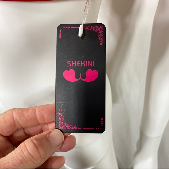 SHEKINI Halter Bandeau Bikini High Waisted Side Cutout Bottom Swimsuit - Picture 9 of 12